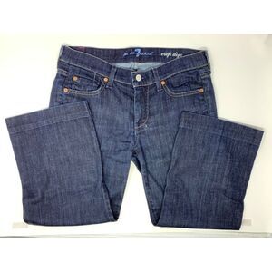 7 For All Mankind Crop Dojo Women's Dark Blue Jeans Size W27‎ L21